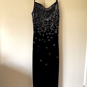 Long black dress backless